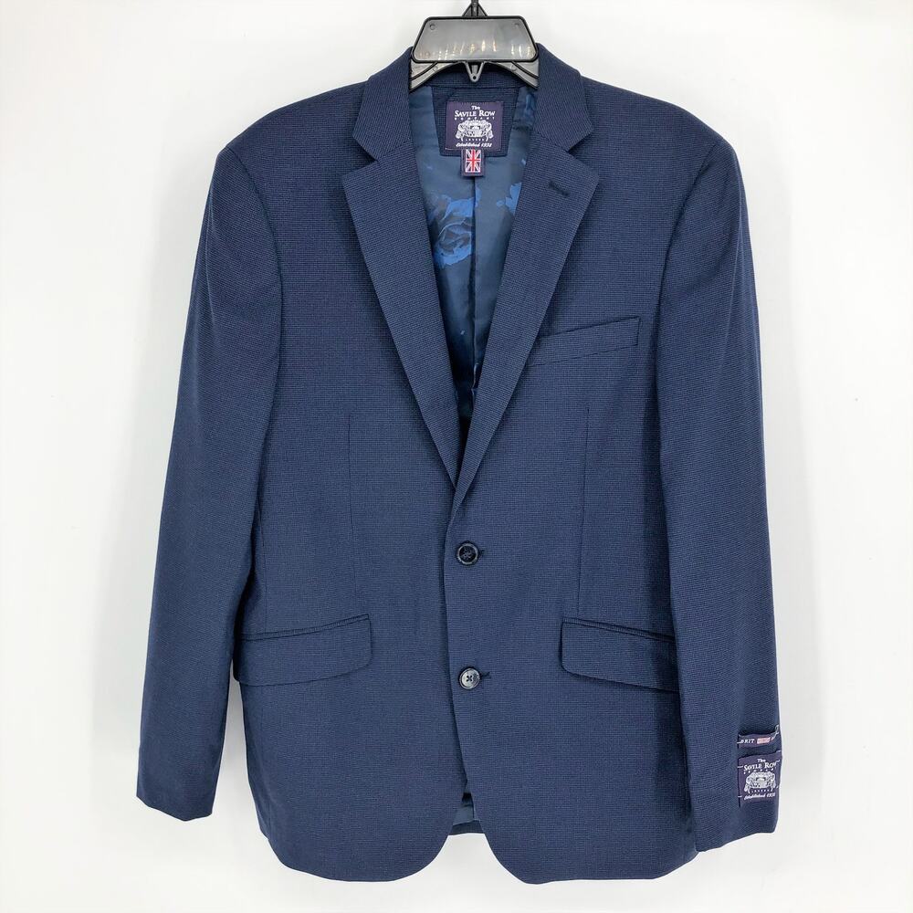 SAVILE ROW CO. Brixton Suit Jacket 38R Navy Blue Slim Fit Two Button NWT
